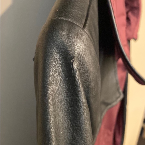 Bebe Red and Black Trench Coat with Sleek Design - Picture 6 of 14